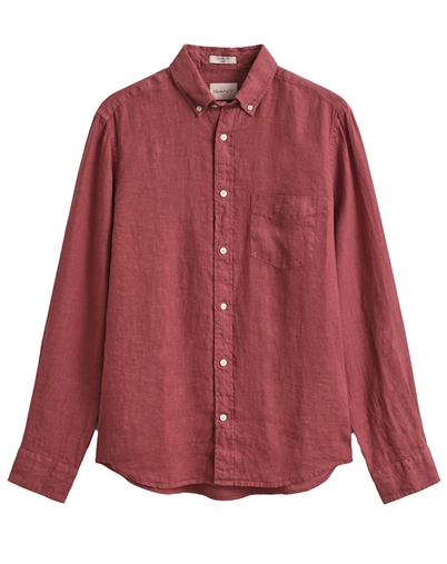 Gant - Reg GMNT Linen Hemd - Dusty Brick Red